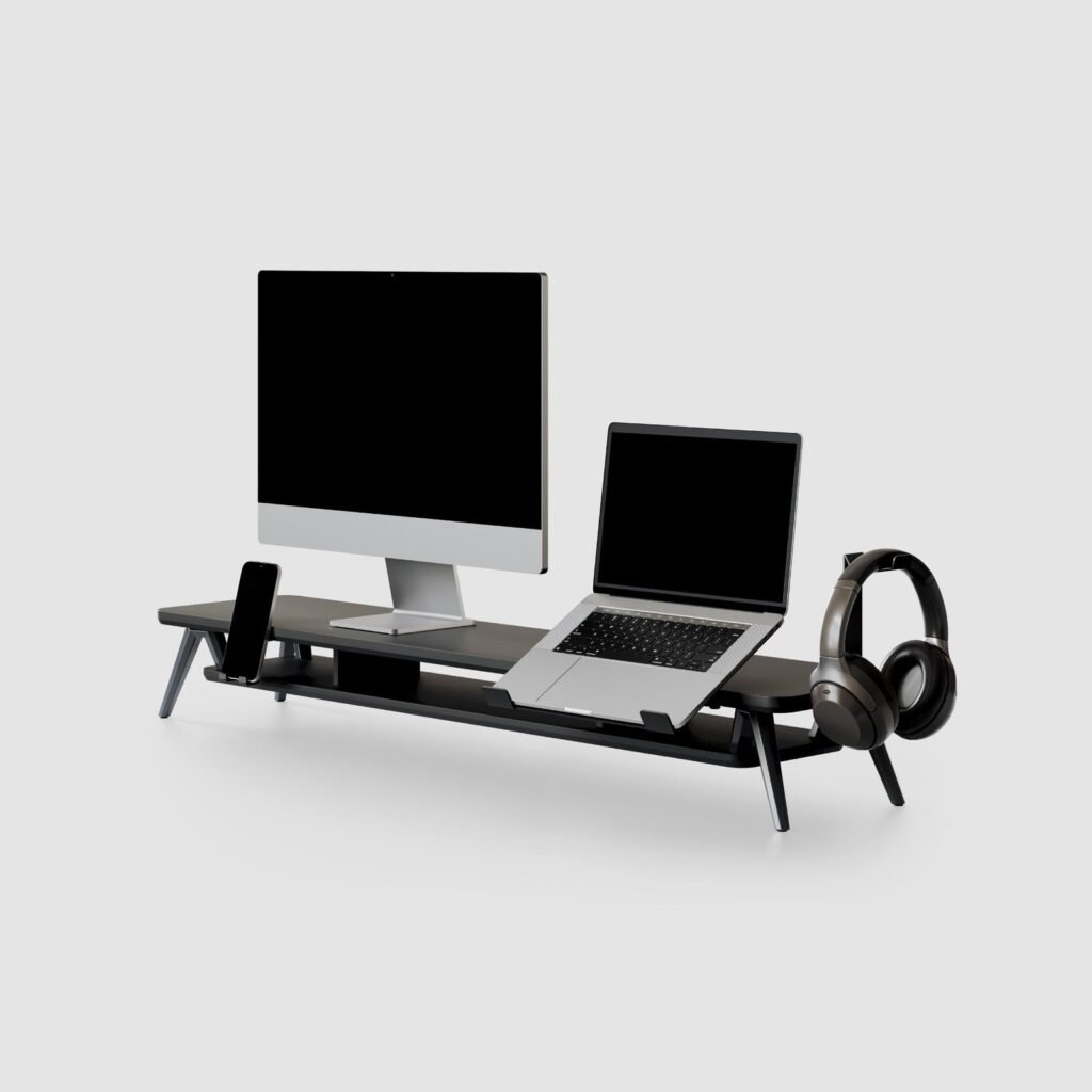 Double Shelf Monitor Riser Stand