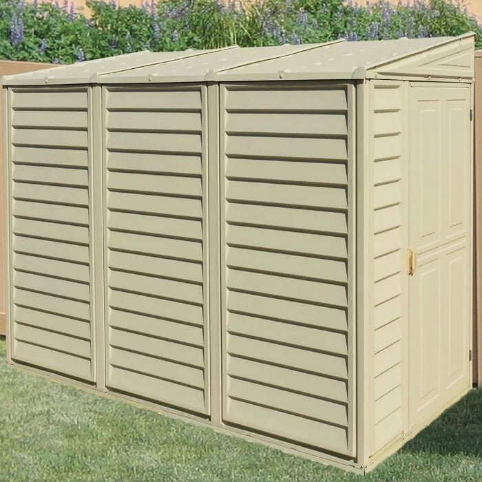 SideMate 4 ft. W x 8 ft. D Plastic Lean-To Storage Shed Installation Included