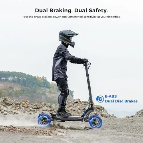 Ausom 2000W Dual Motor Folding Electric Scooter for Adults, Off Road Dual Motor E-Scooter with E-ABS and Duals Disc Brakes, 40Mph Top Speed, 56 Miles Max Ranges - Image 4