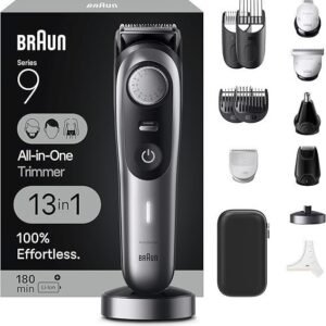 Braun Series 9 All-in-One Multi Grooming Kit for Men, 13-in-1 Beard Trimmer, Body Groomer, Hair Clipper and Manscaping for Face & Body, 9440