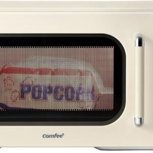 COMFEE’ Retro Microwave Oven, Small Microwave with 6 Auto Menus, 0.9 cu.ft Countertop Compact Microwave with Multi-stage Cooking, Mute Function, LED digital, Apricot/900W, CMO-MMP02AA(AT)